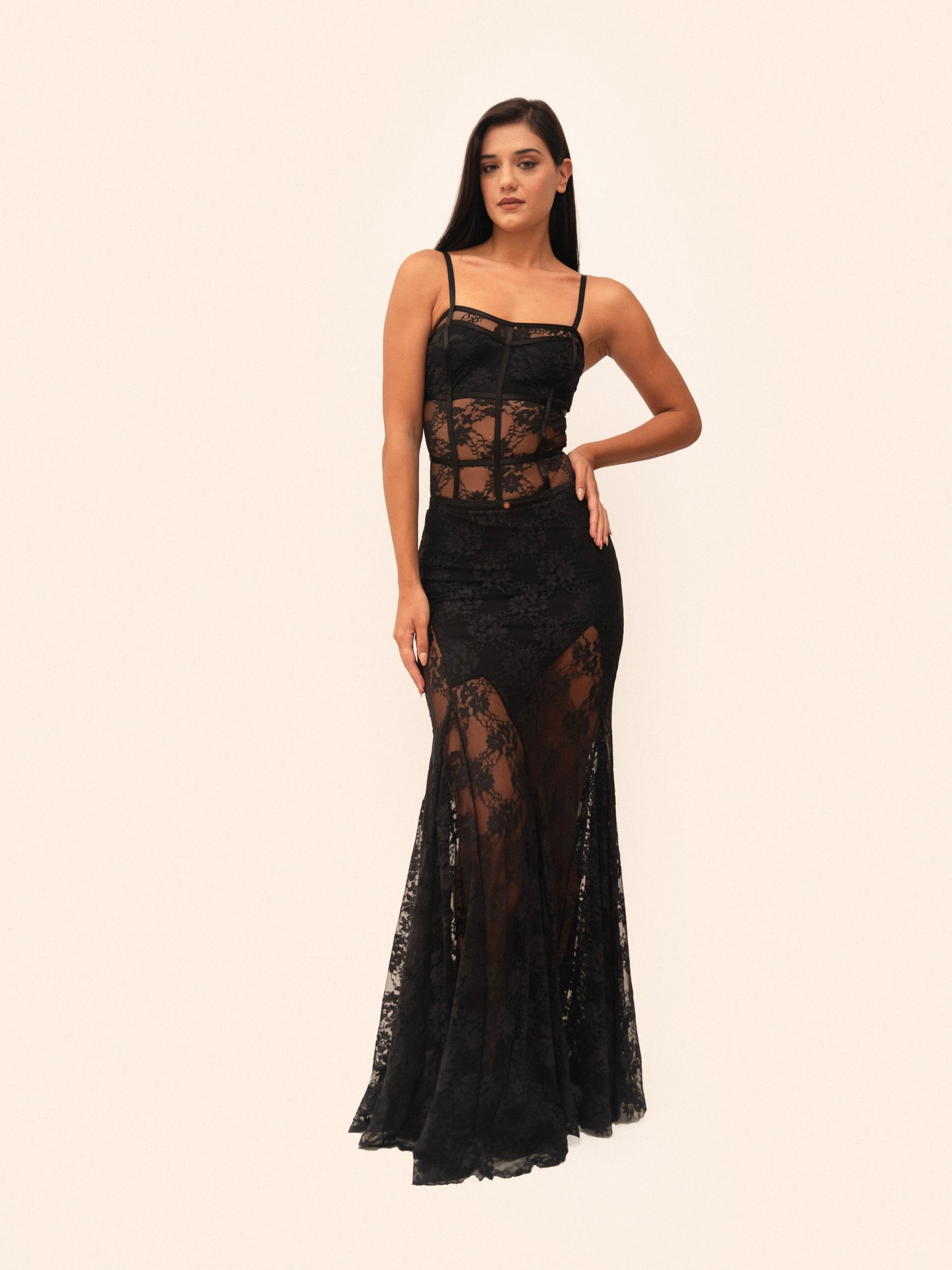 FALDA DIAMANTE ENCAJE